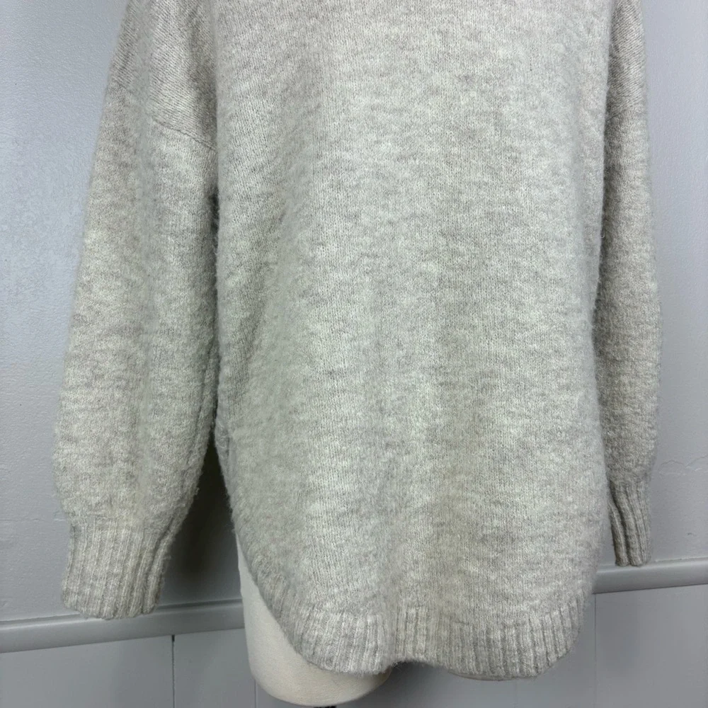 Madewell Wilmington‎ Hoodie Sweater Pullover Size S Oatmeal Beige Pockets Wool